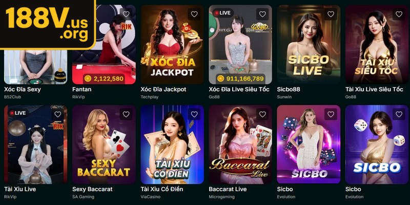 Trò chơi casino được cung cấp với nhiều biến thể hấp dẫn